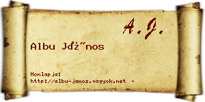 Albu János névjegykártya