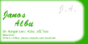 janos albu business card